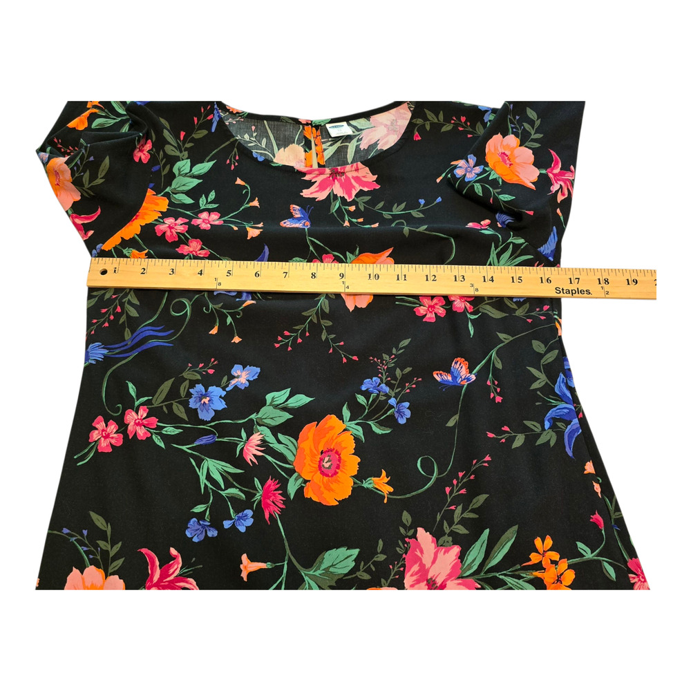 Old Navy Dark Floral Whimsigoth Mini Dress Size XS Bell Sleeve Festival Boho - Picture 9 of 12